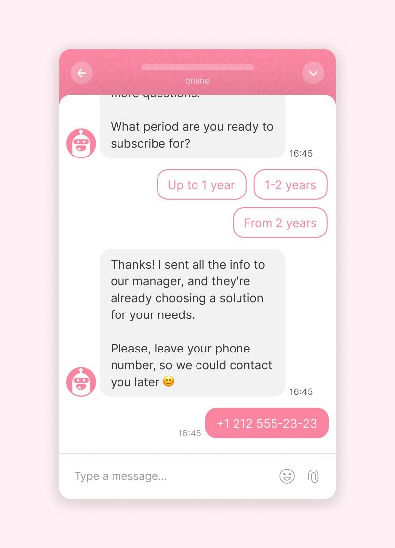 Qualifying chatbot for sales